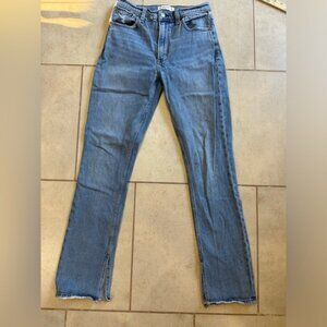 Abercrombie & Fitch 90s Ultra High Rise Straight‎ Vent Hem Jeans Blue Size 27/4r